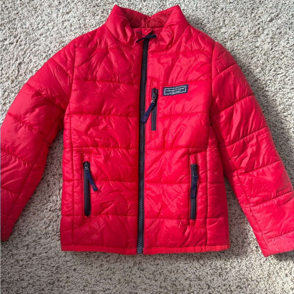 Kids Red Puffer Jacket